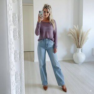 Michael Michael Kors Purple Sheer Knit Sweater
